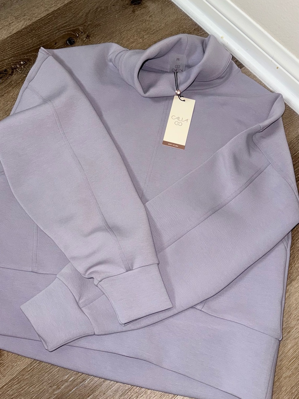 Lavender Soft Scuba Neck Women's Sweater